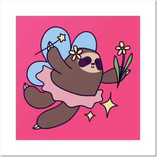 Dancing Fairy Sloth Posters and Art